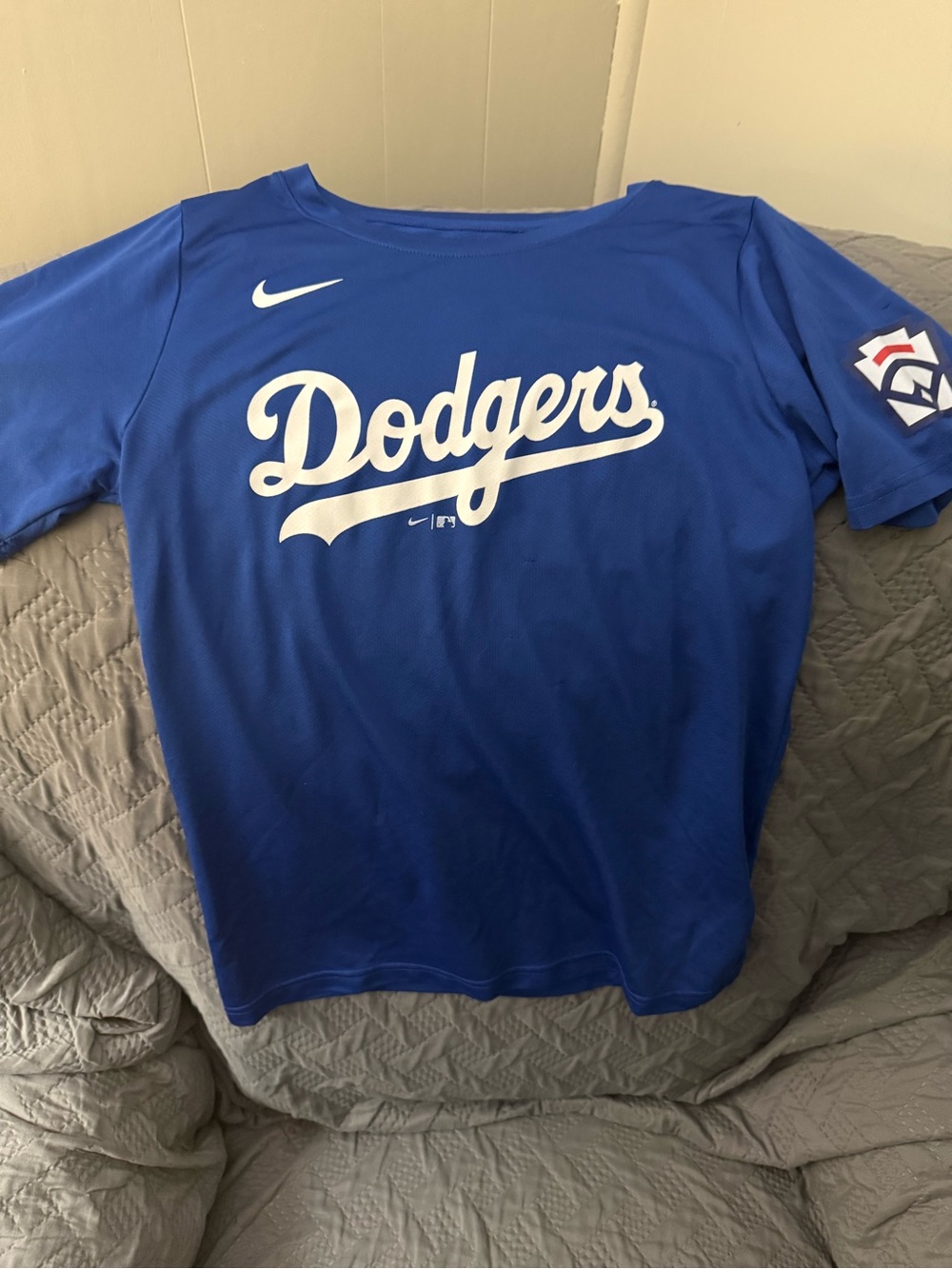 Nike Kids Dodgers Royal Blue Tee with White Script